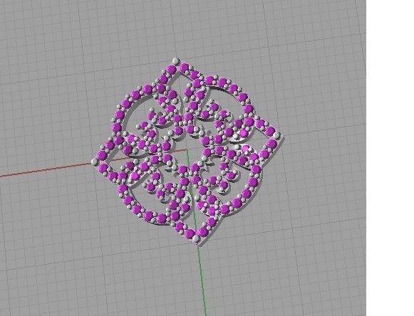 CG336 elegant diamond pendant gold 3D print model_6