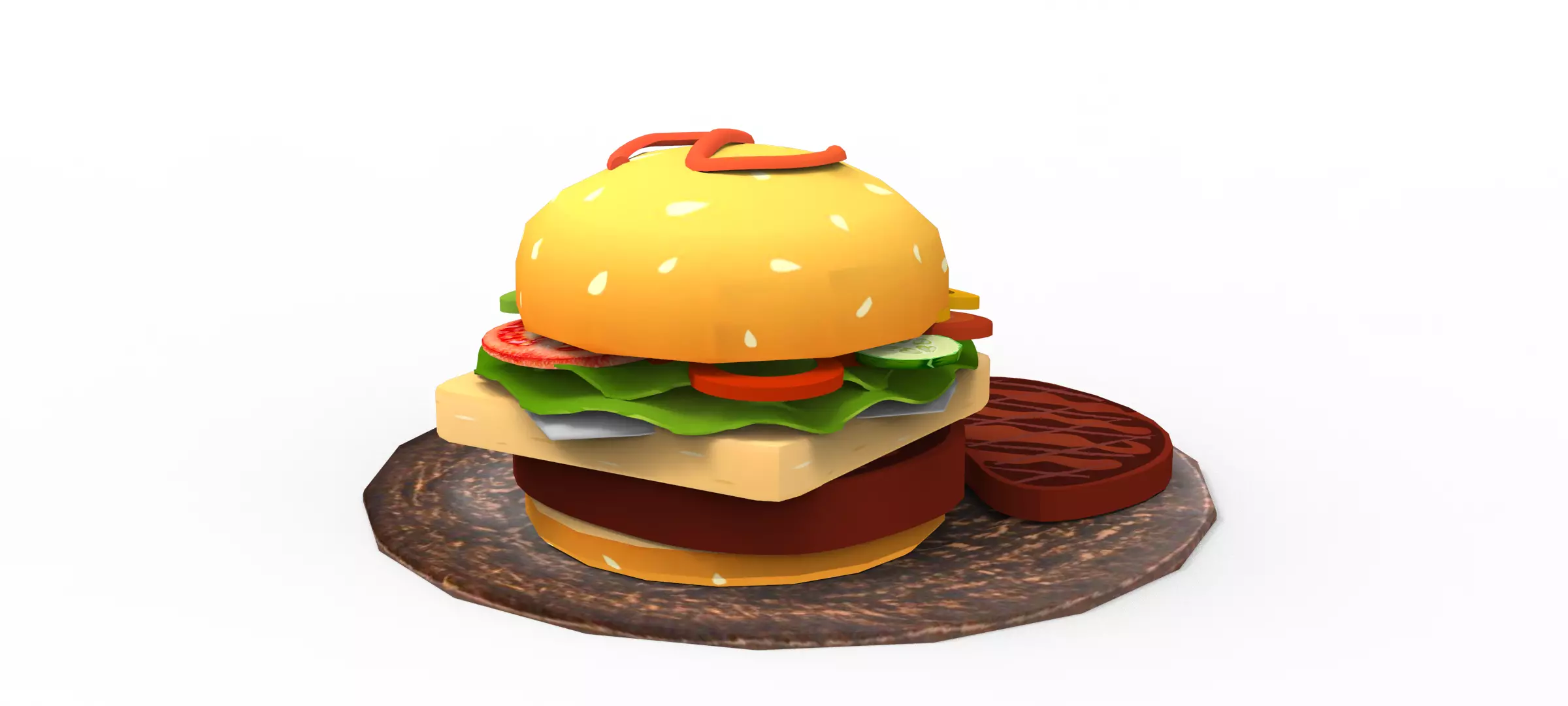 Burger 3D Free low-poly 3D model