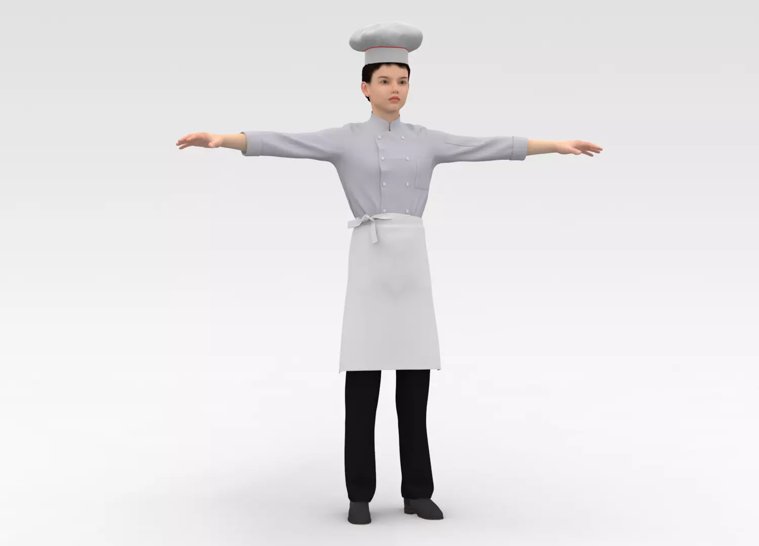 Male Chef 3D model_0