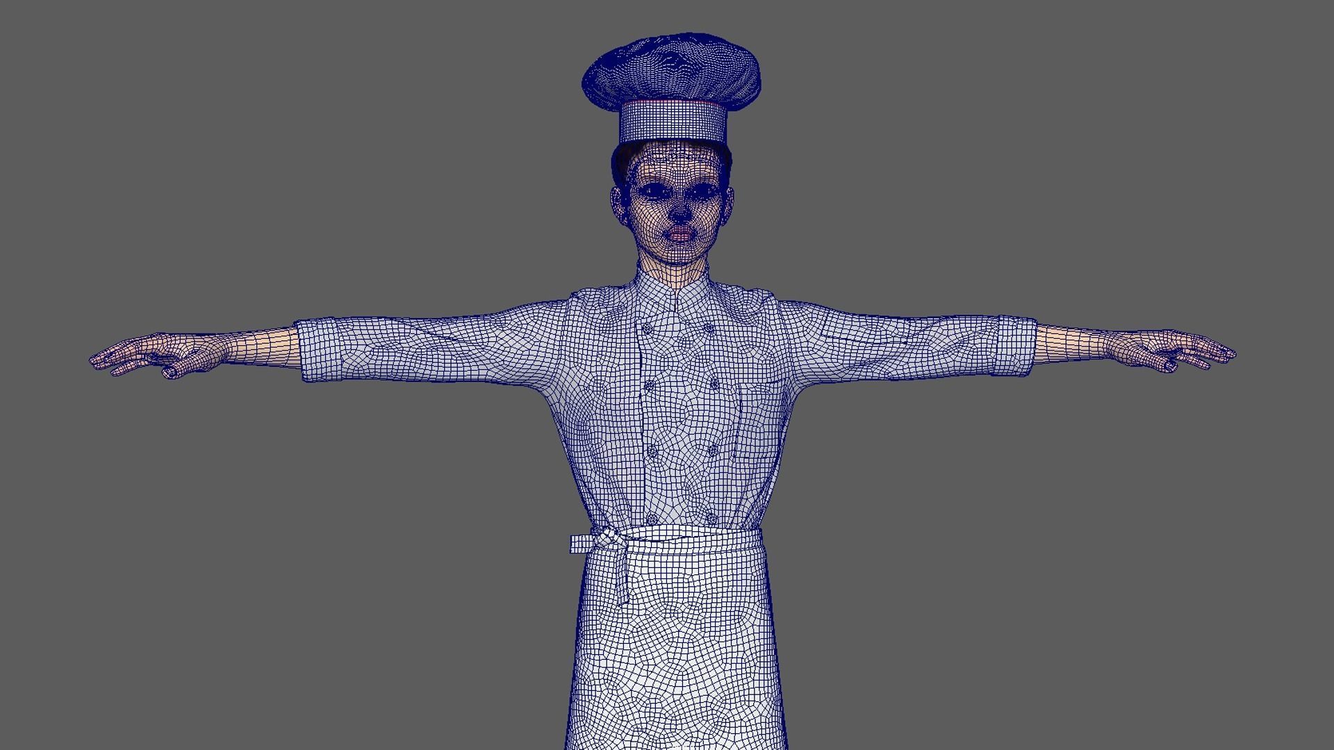 Male Chef 3D model_7
