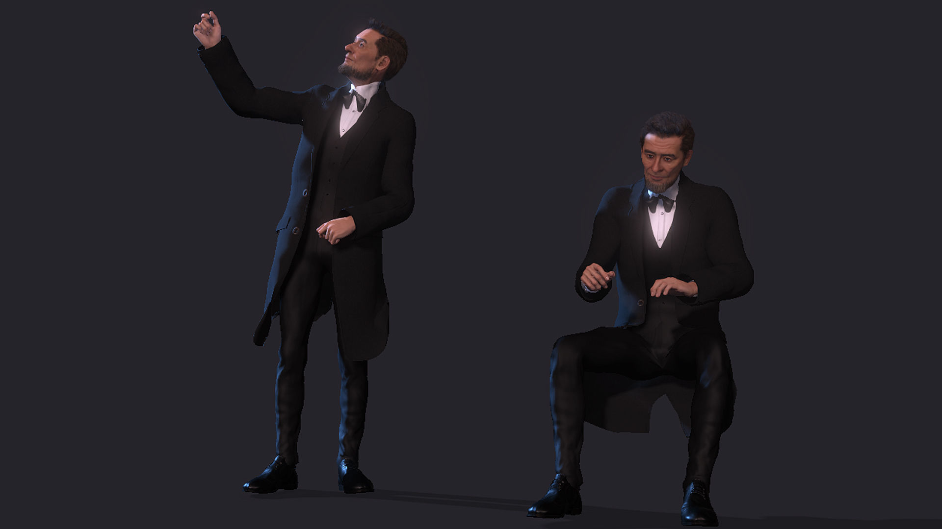 Abraham Lincoln High quality character full Rigged and Animated 3D model_12