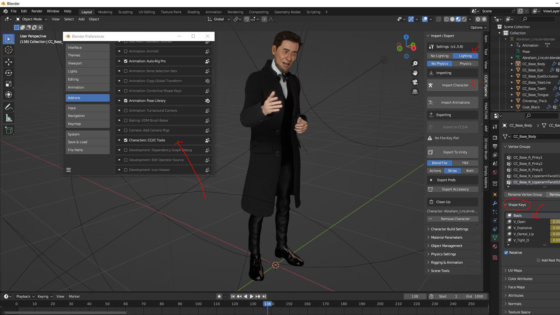 Abraham Lincoln High quality character full Rigged and Animated 3D model_7