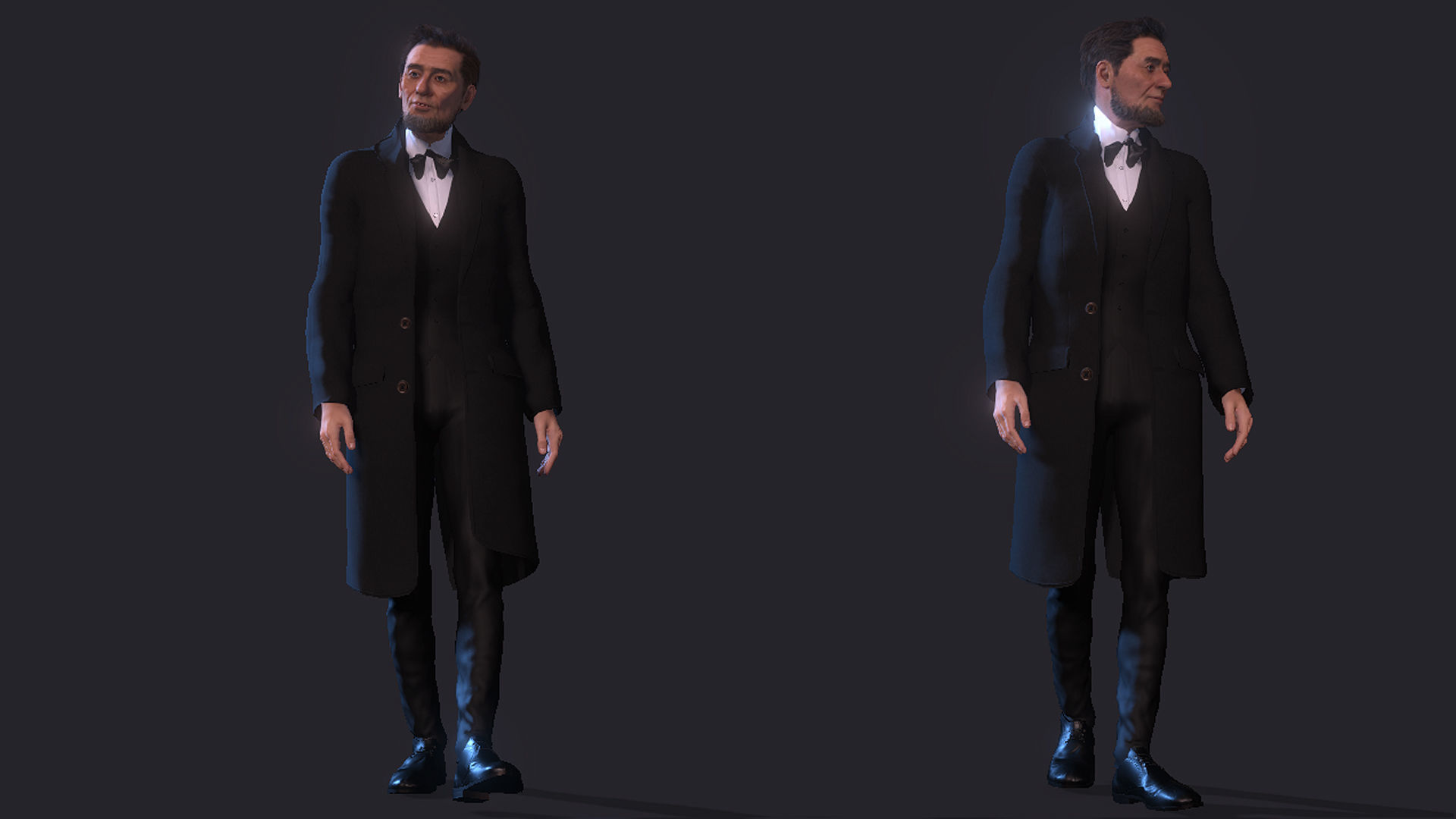Abraham Lincoln High quality character full Rigged and Animated 3D model_14