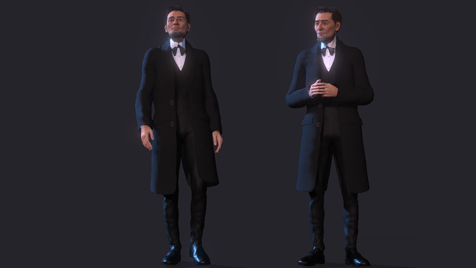 Abraham Lincoln High quality character full Rigged and Animated 3D model_13