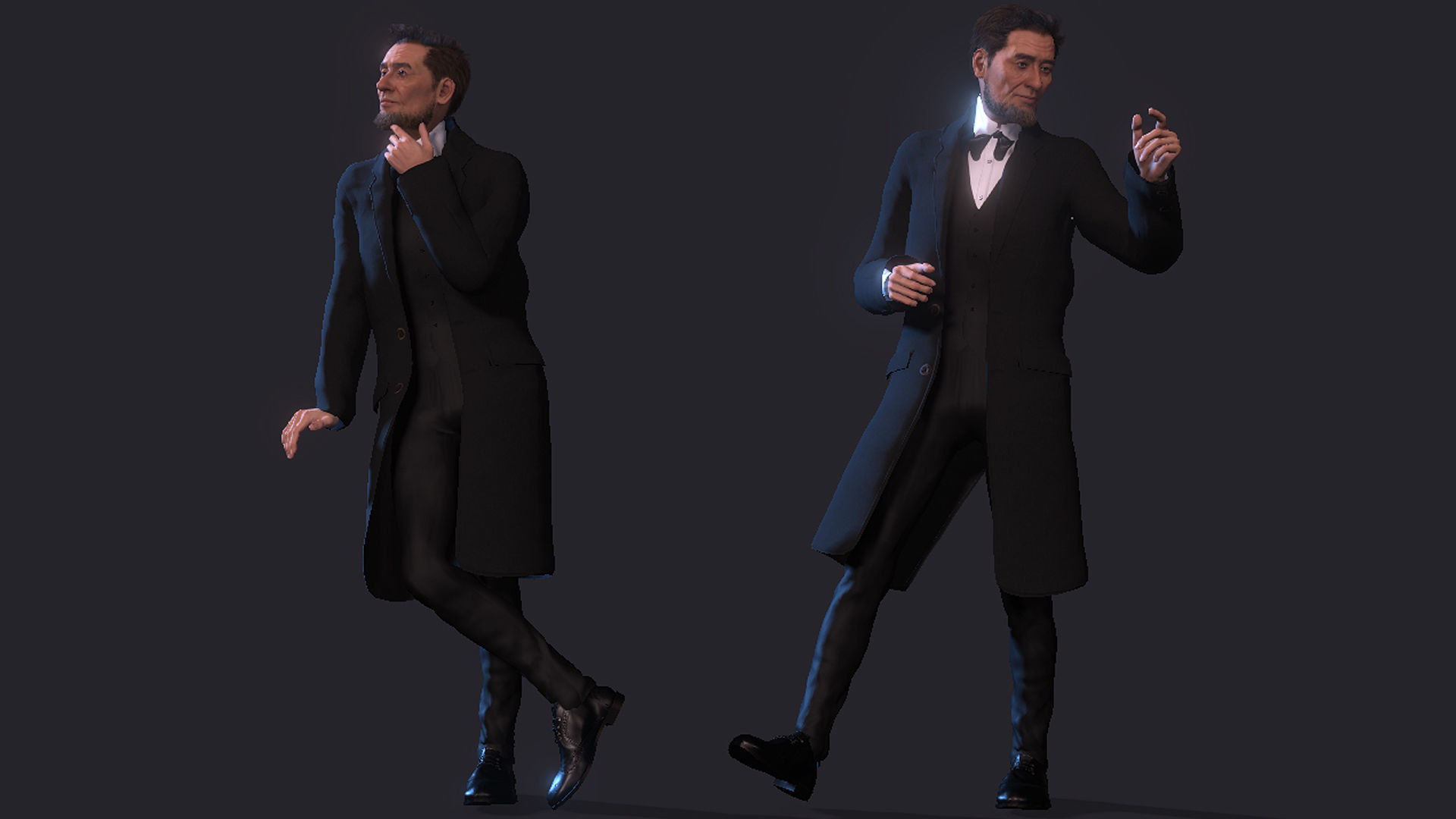 Abraham Lincoln High quality character full Rigged and Animated 3D model_11