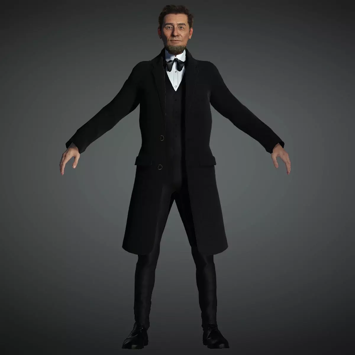 Abraham Lincoln High quality character full Rigged and Animated 3D model_0