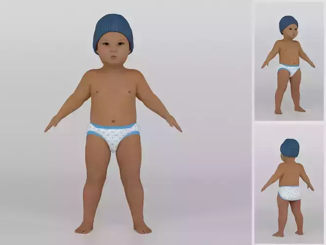 Toddler baby in diapers