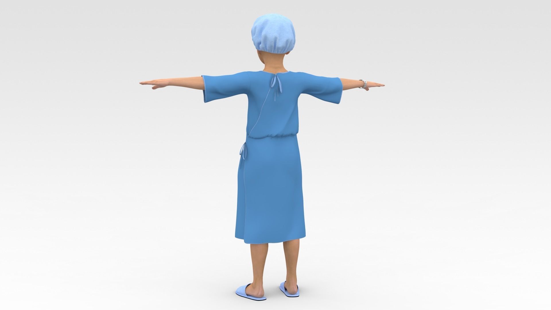 Child Patient with Blue Gown 3D model_3