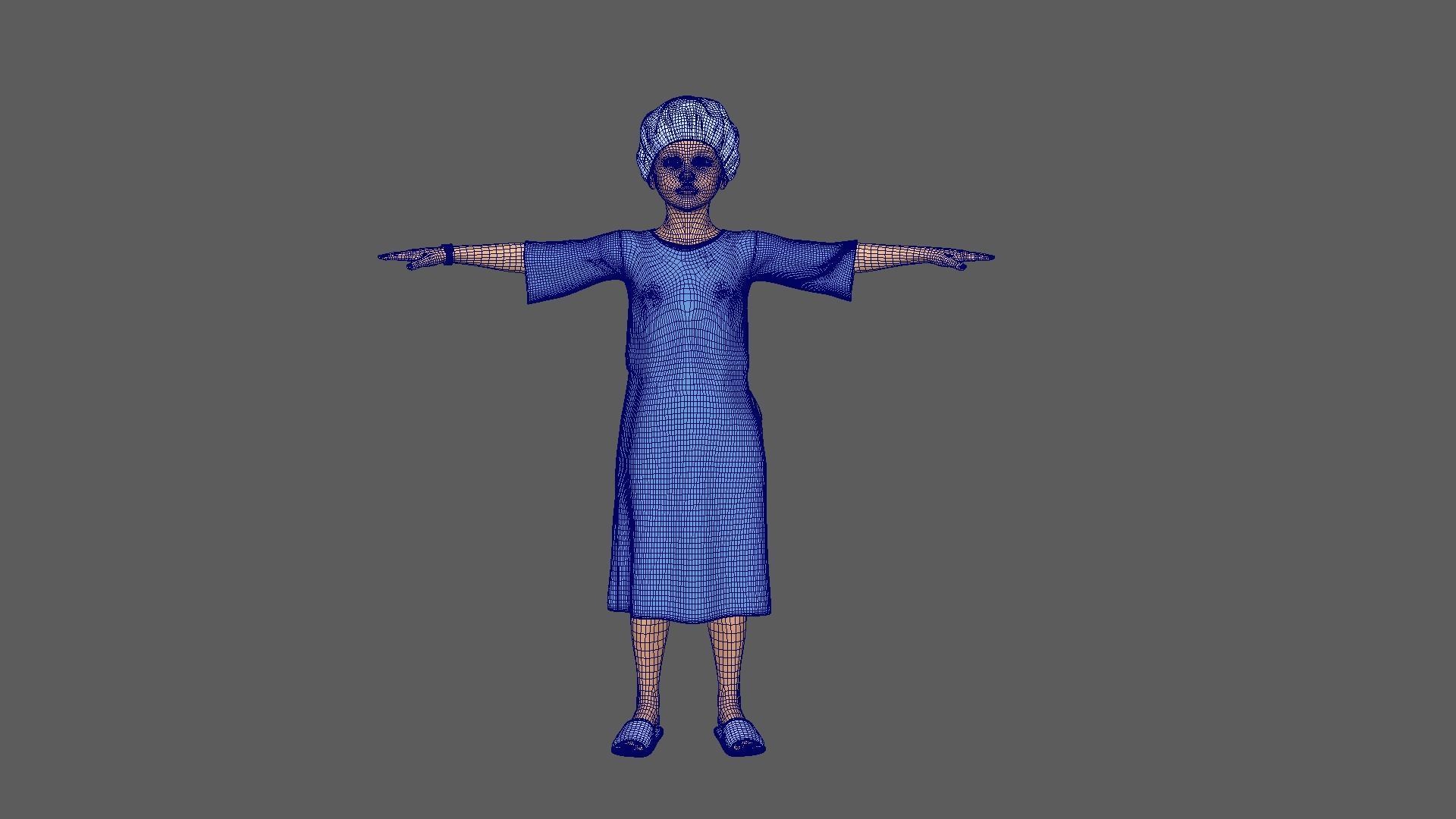 Child Patient with Blue Gown 3D model_8