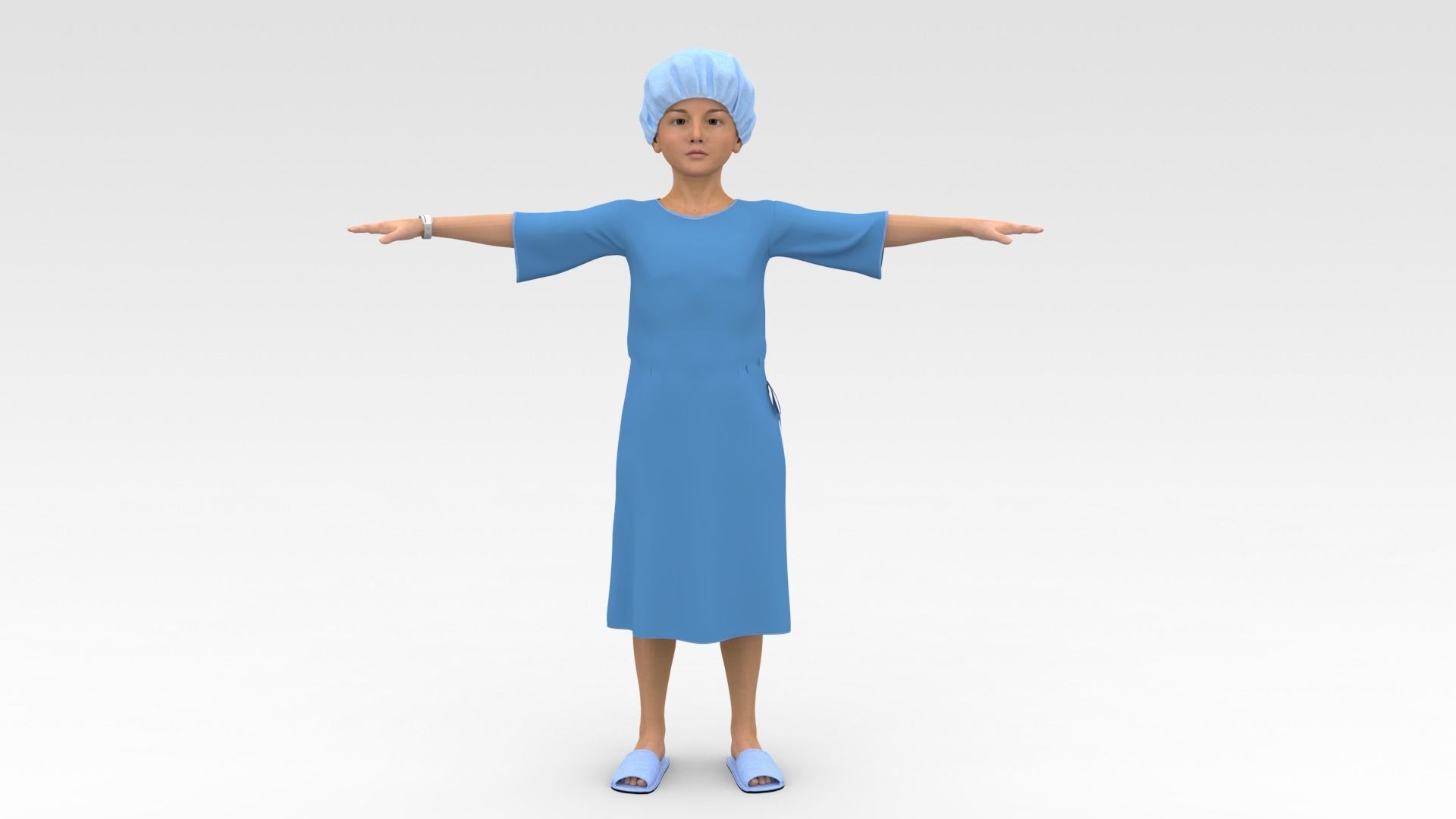 Child Patient with Blue Gown 3D model_6