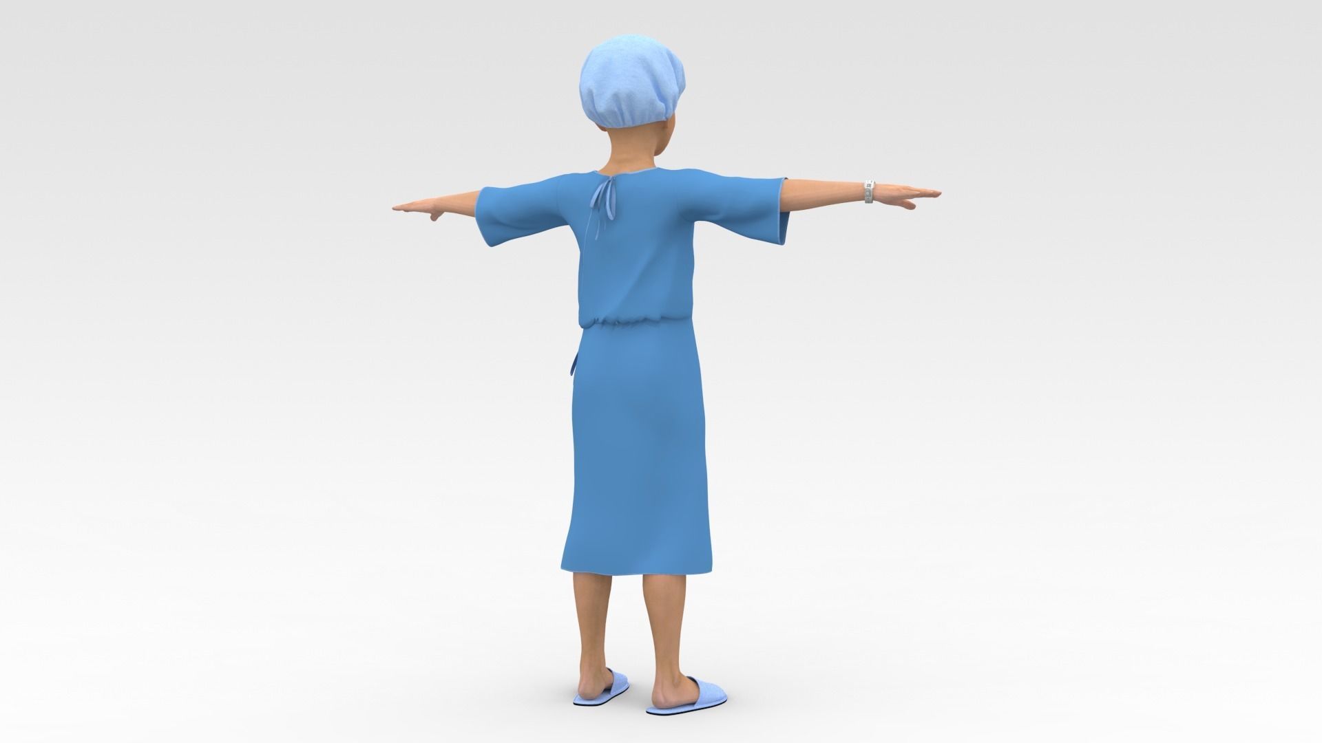 Child Patient with Blue Gown 3D model_4
