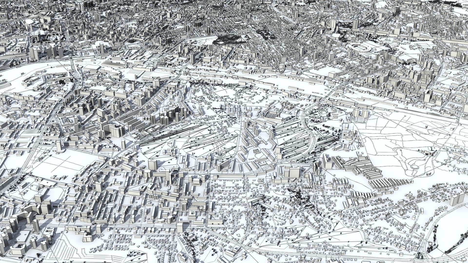 Kyiv City Ukraine Low-poly 3D model_47