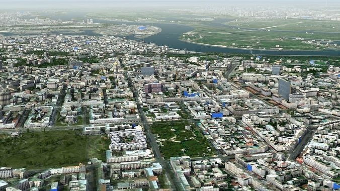 Kyiv City Ukraine Low-poly 3D model 7
