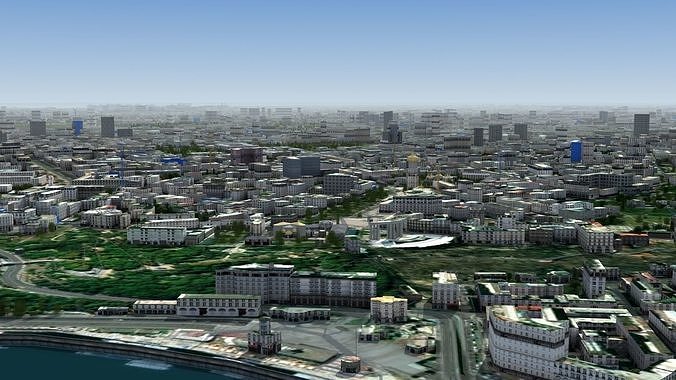 Kyiv City Ukraine Low-poly 3D model 2