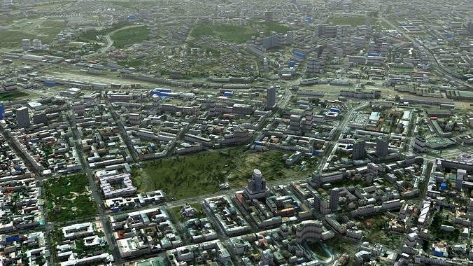 Kyiv City Ukraine Low-poly 3D model 5
