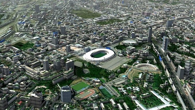 Kyiv City Ukraine Low-poly 3D model 6