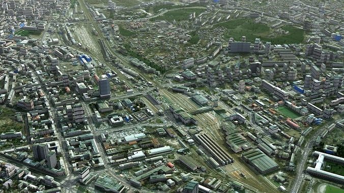 Kyiv City Ukraine Low-poly 3D model 4