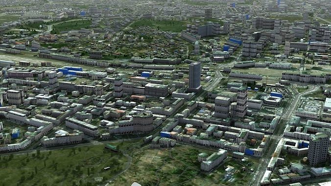 Kyiv City Ukraine Low-poly 3D model 3