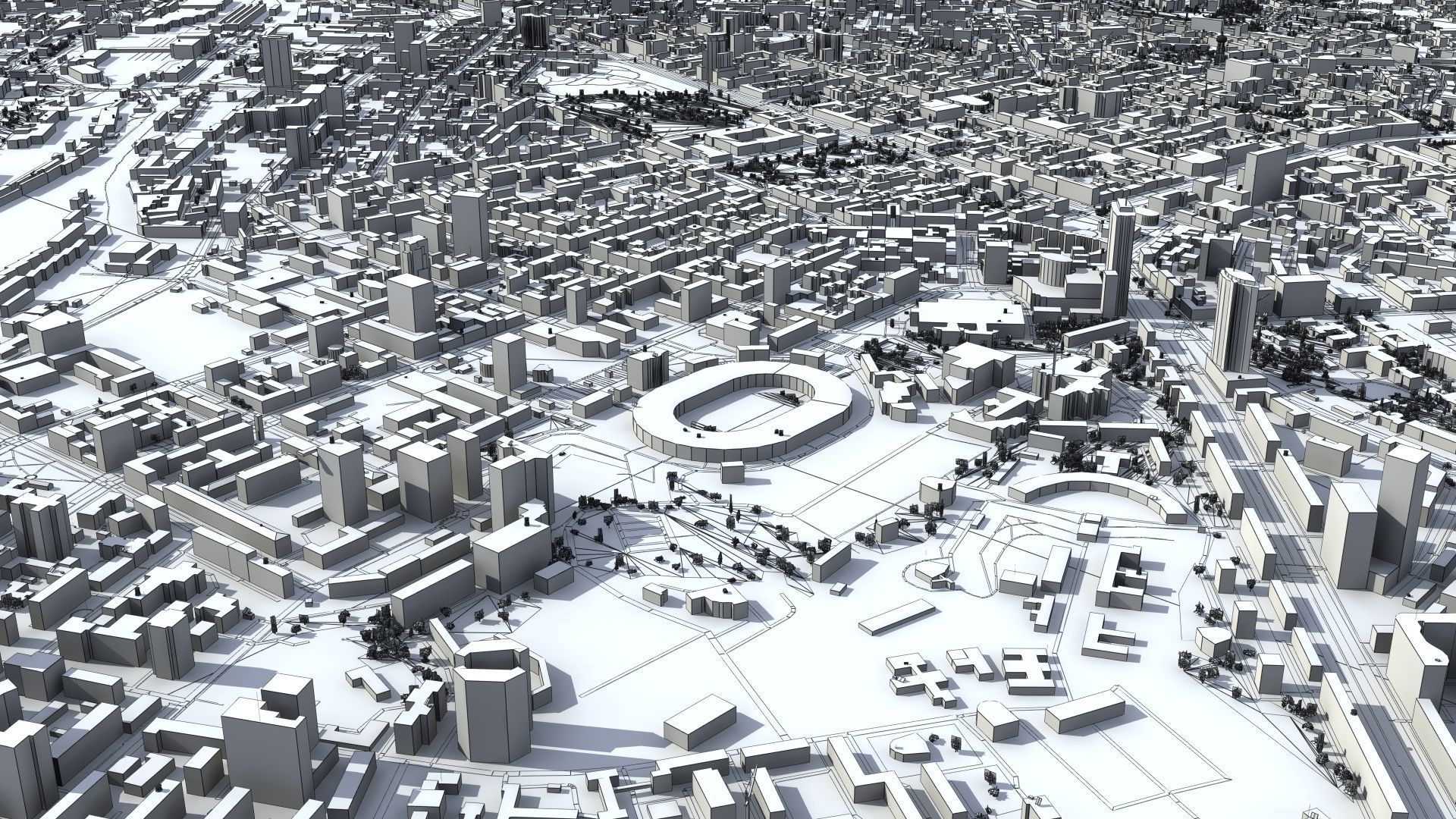 Kyiv City Ukraine Low-poly 3D model_35