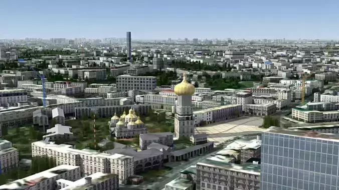 Kyiv City Ukraine Low-poly 3D model