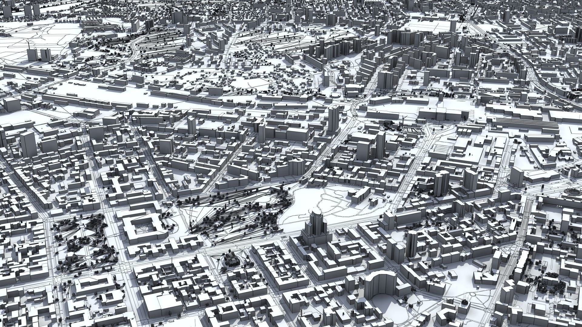 Kyiv City Ukraine Low-poly 3D model_34