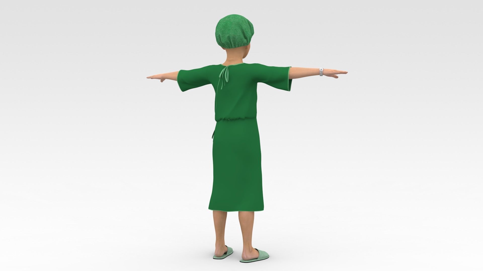 Child Patient with Green Gown 3D model_4