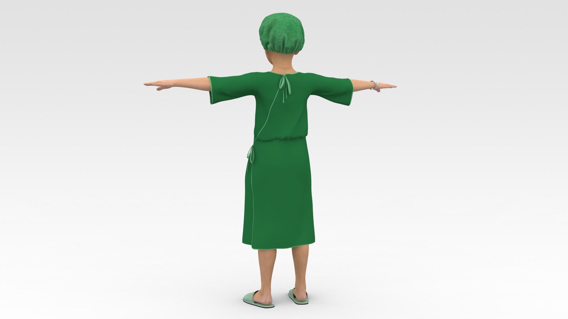 Child Patient with Green Gown 3D model_3