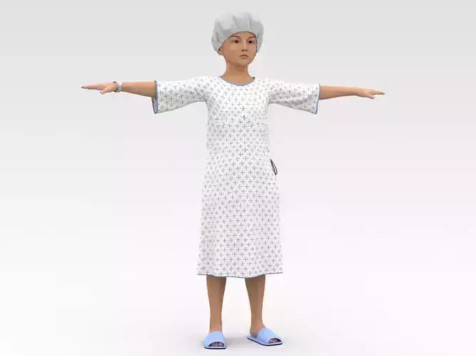 Child Patient with White Gown 3D model