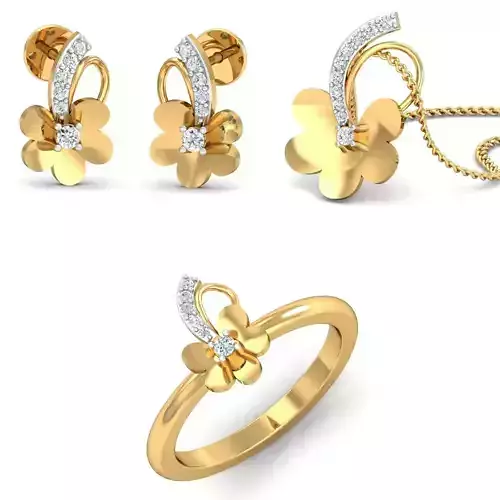 Earring Ring Pendant for Women 3dm stl render detail  3D print model