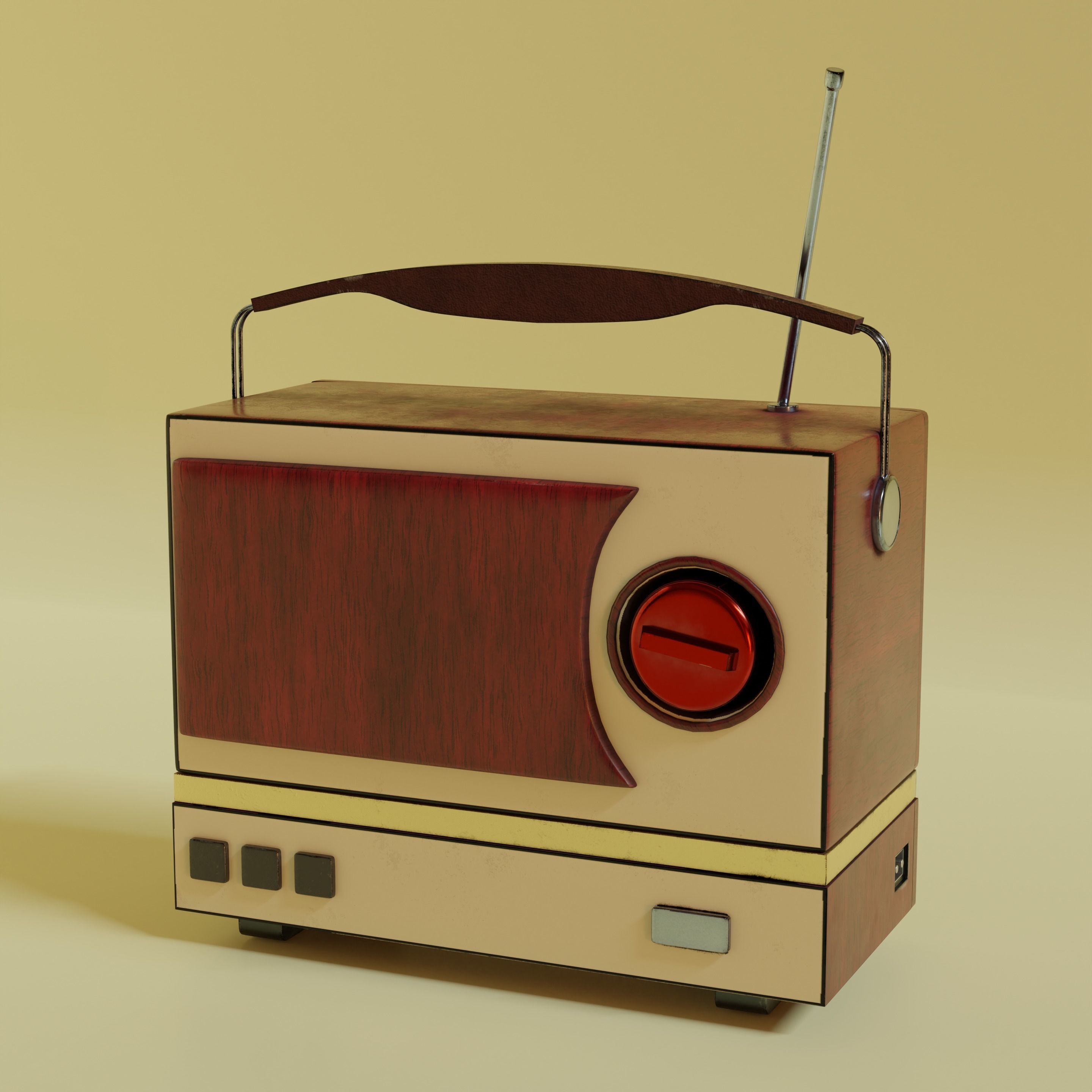 Antique radio free 3D model animated | CGTrader