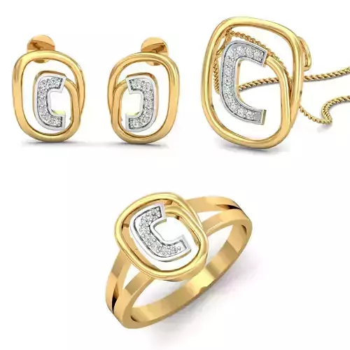 Earring Ring Pendant for Women 3dm stl render detail