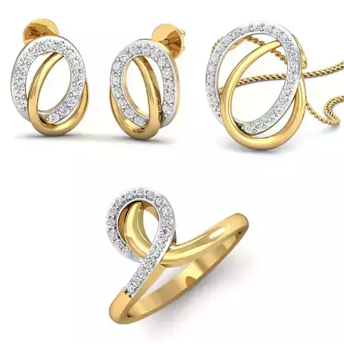 Earring Ring Pendant for Women 3dm stl render detail 3D print model