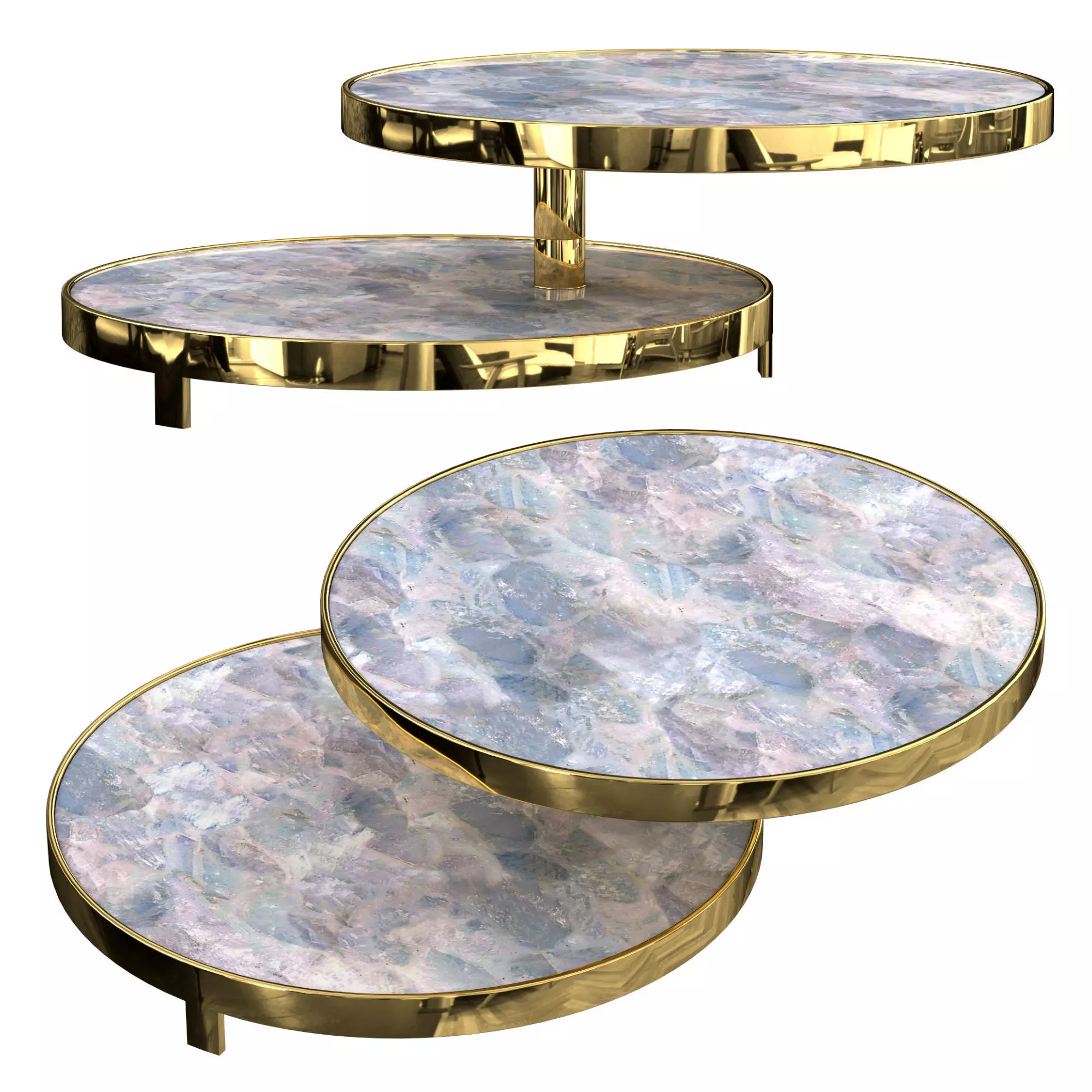 Two-Tier Rock Crystal Low Table 3D model