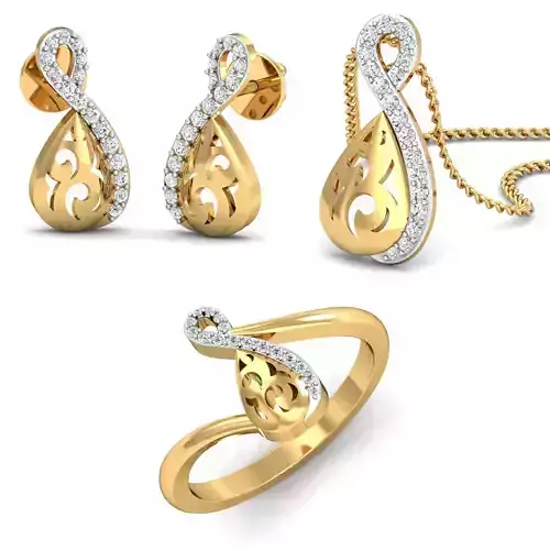 Earring Ring Pendant for Women 3dm stl render detail