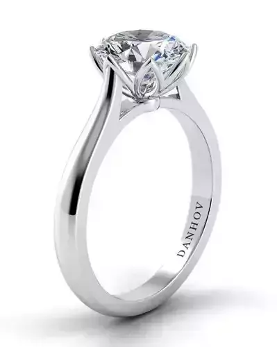 CG340 solitaire engagement ring 3D print model