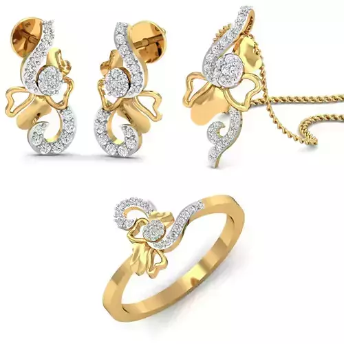 Earring Ring Pendant for Women 3dm stl render detail