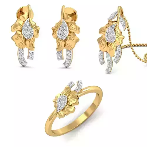 Earring Ring Pendant for Women 3dm stl render detail