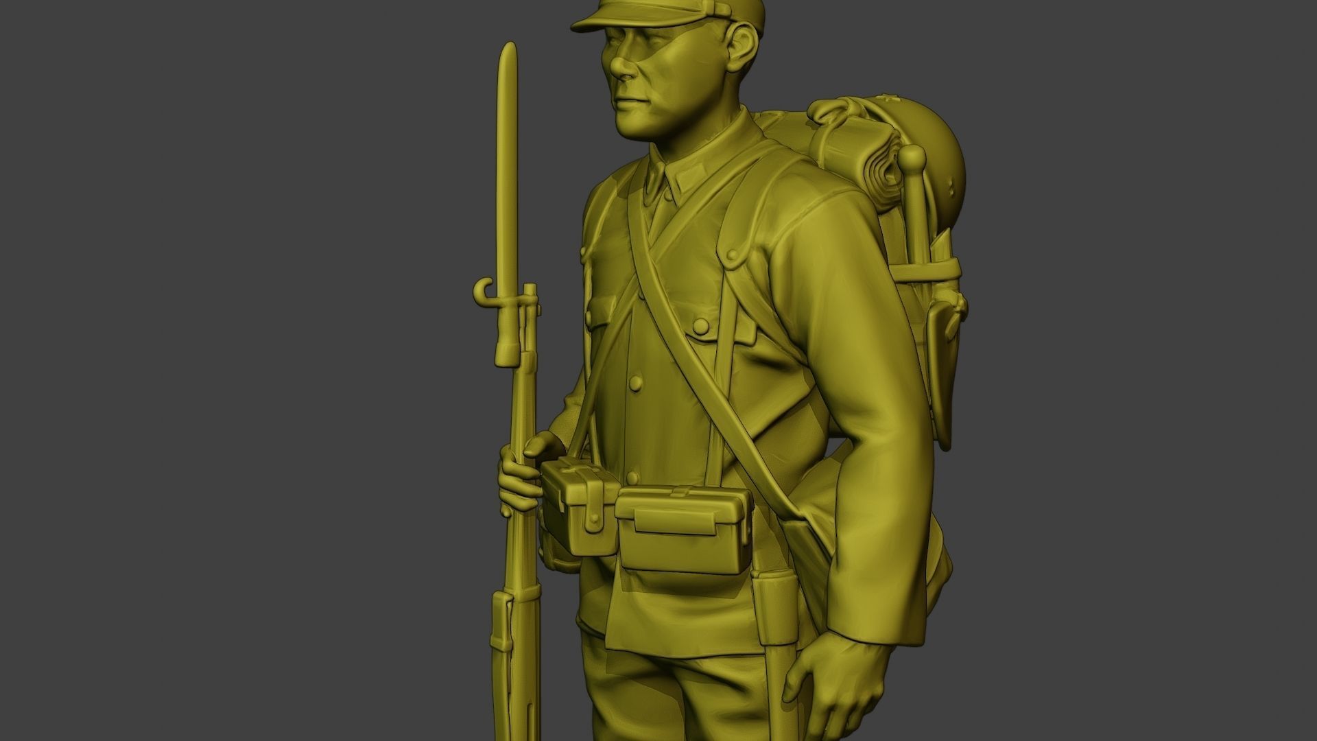 Japanese soldier ww2 Attention J1 3D print model_18