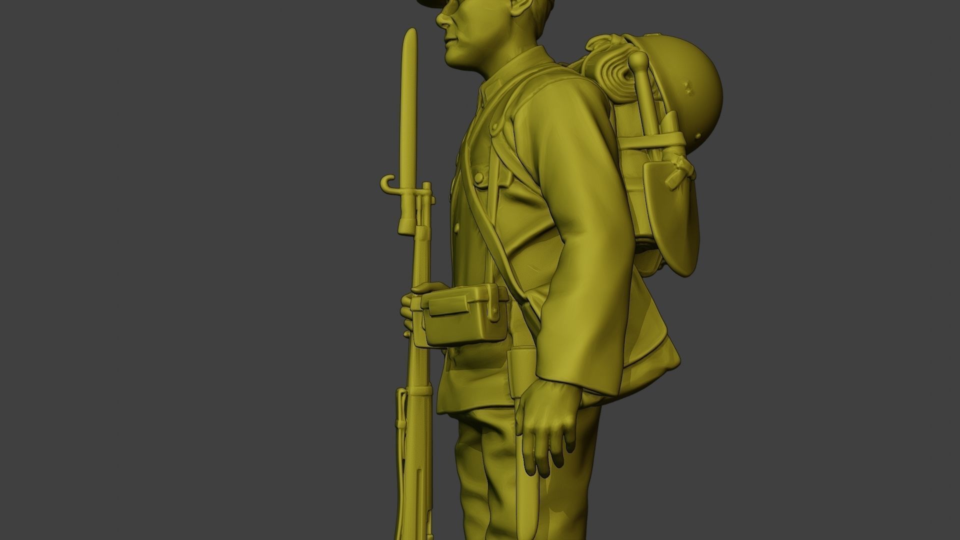 Japanese soldier ww2 Attention J1 3D print model_17