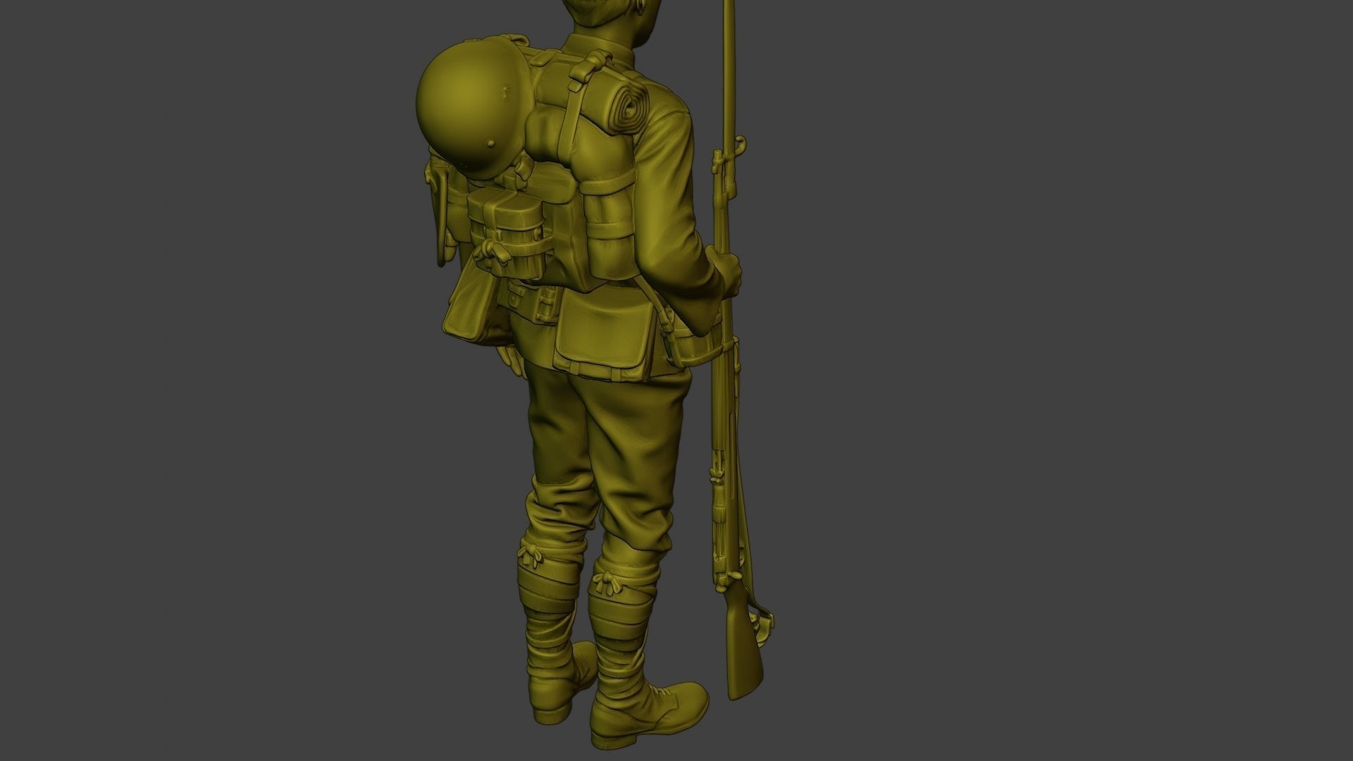 Japanese soldier ww2 Attention J1 3D print model_24