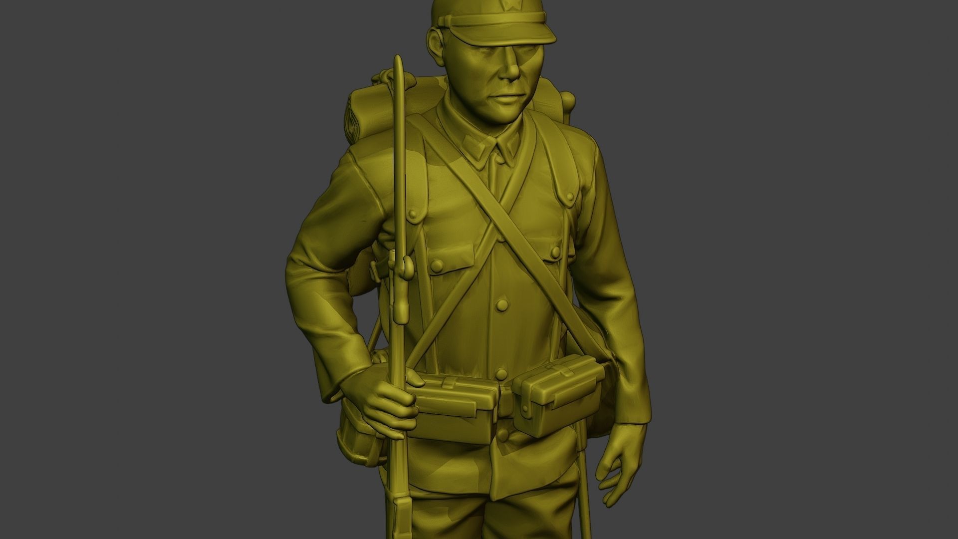 Japanese soldier ww2 Attention J1 3D print model_19