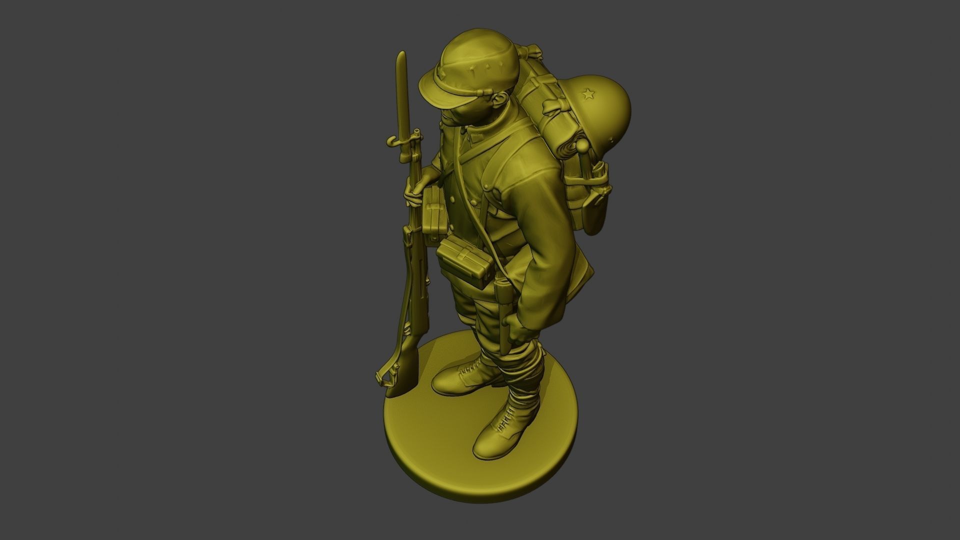 Japanese soldier ww2 Attention J1 3D print model_15