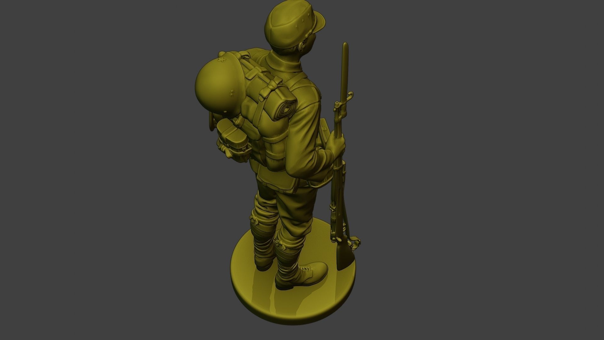 Japanese soldier ww2 Attention J1 3D print model_22
