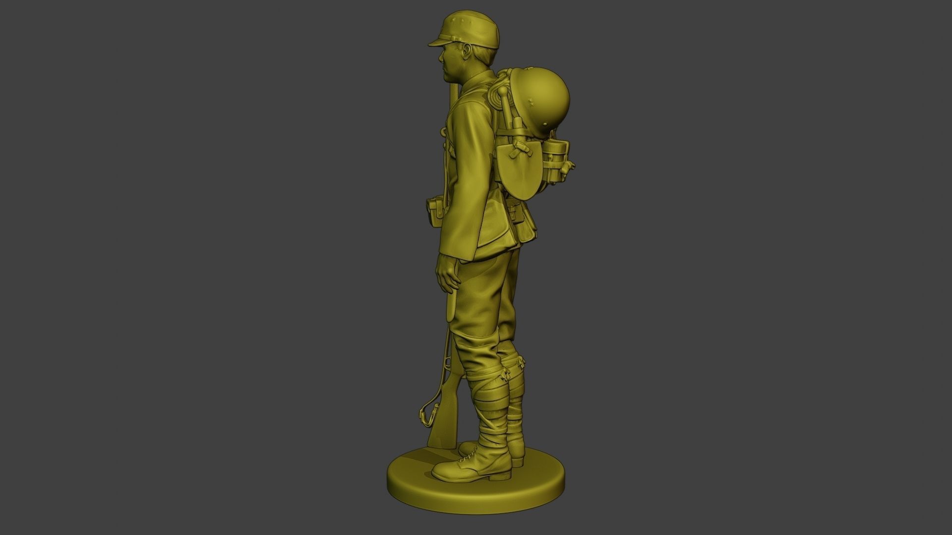 Japanese soldier ww2 Attention J1 3D print model_4