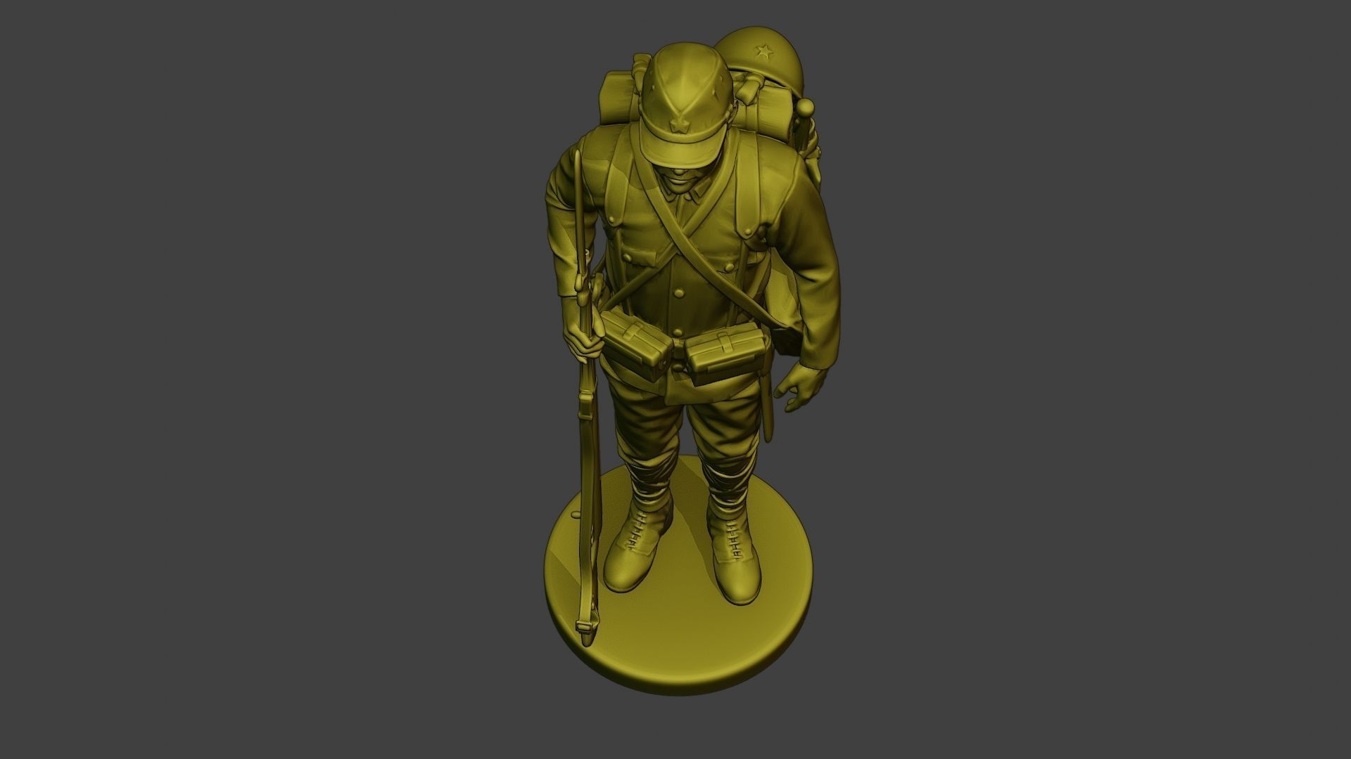 Japanese soldier ww2 Attention J1 3D print model_14