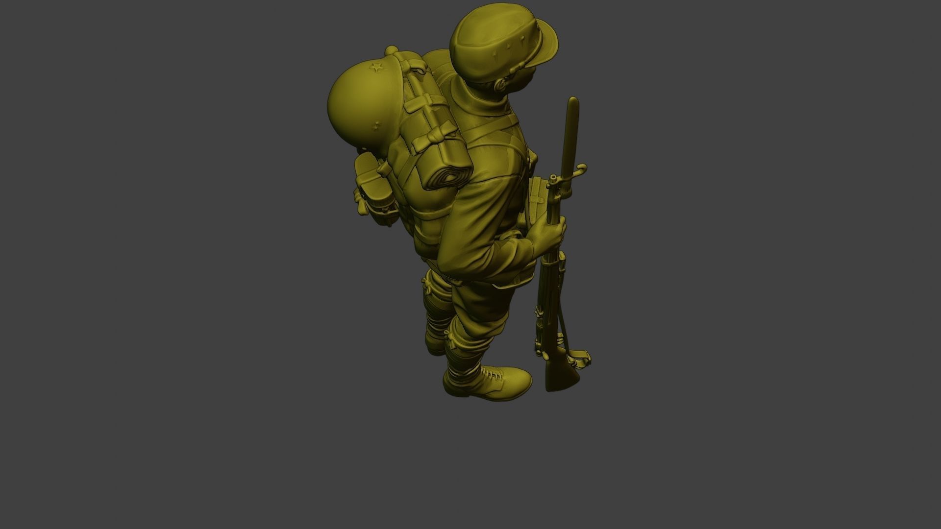 Japanese soldier ww2 Attention J1 3D print model_23