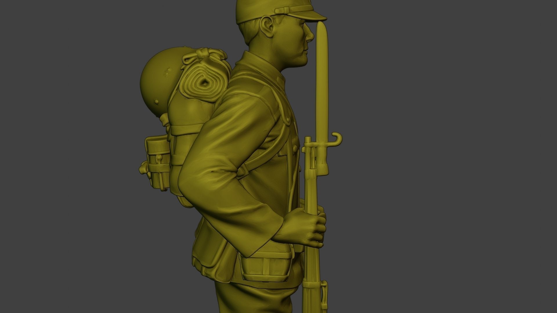 Japanese soldier ww2 Attention J1 3D print model_20