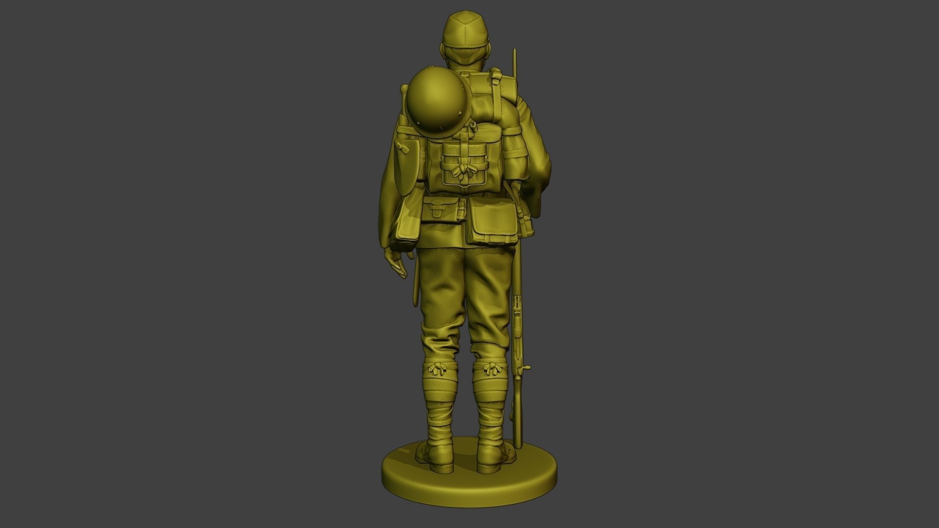 Japanese soldier ww2 Attention J1 3D print model_6