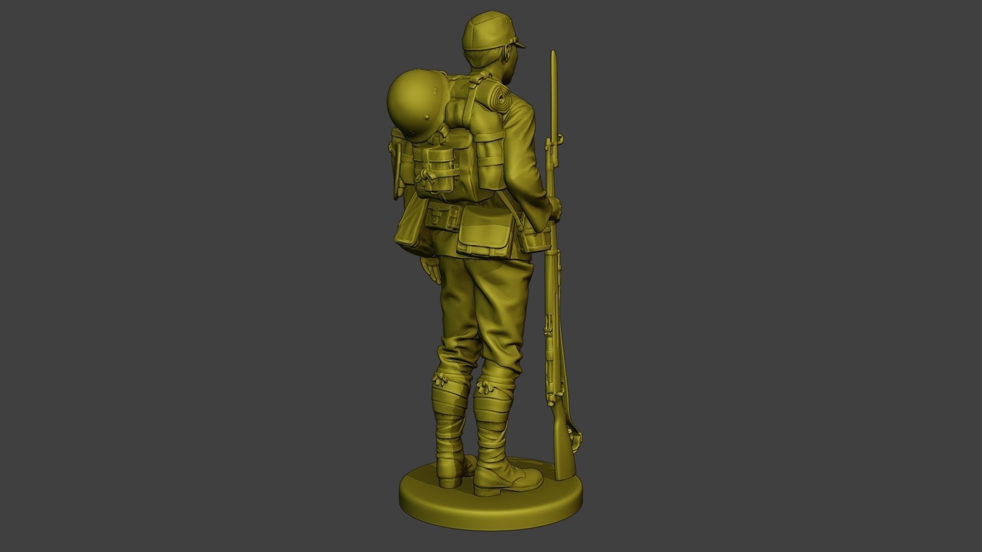 Japanese soldier ww2 Attention J1 3D print model_7
