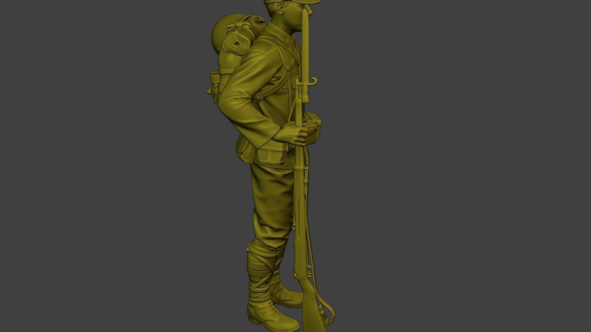 Japanese soldier ww2 Attention J1 3D print model_30